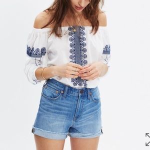 Madewell High Rise Denim Shorts Bo Wash